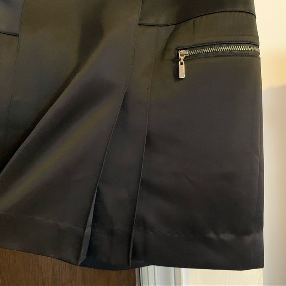 Lord & Taylor satin black mini skirt with pockets - Picture 6 of 8